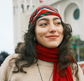 Two women smiling